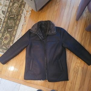 Tasso Elba Faux Fur-Lined Men's flight jacket coat large